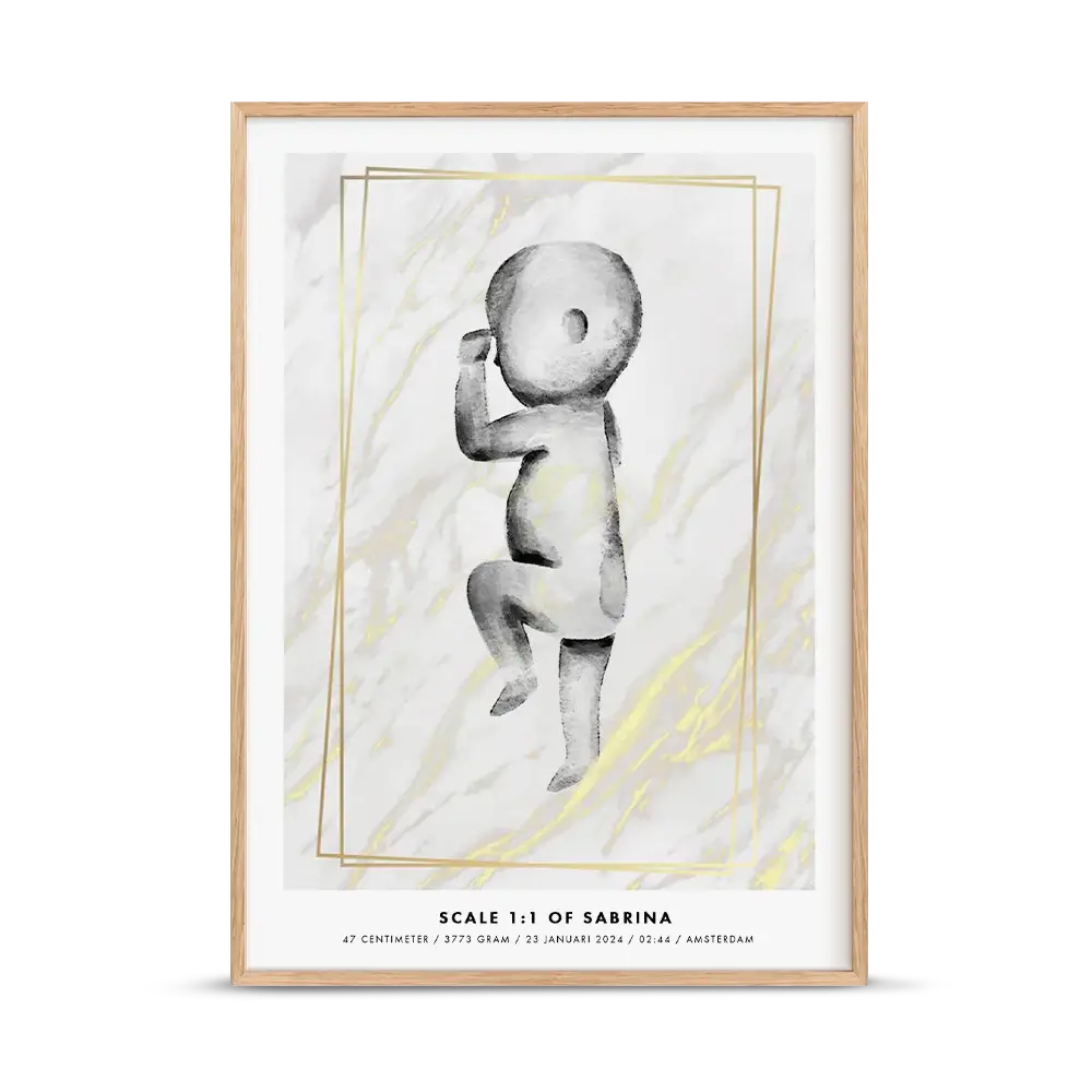 Birth poster aquarel goldmarble Birth poster aquarel goldmarble