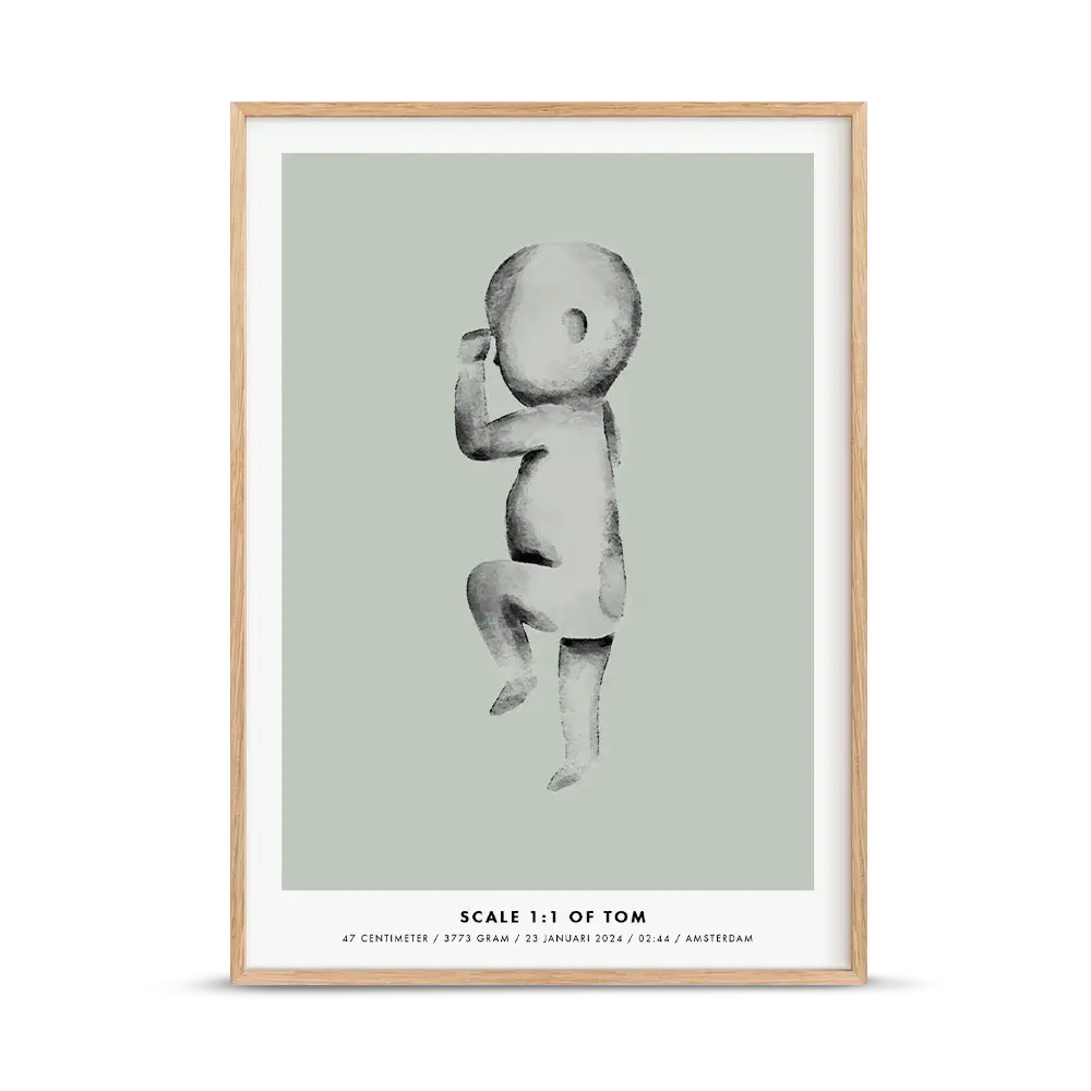 Birth poster aquarel green Birth poster aquarel green