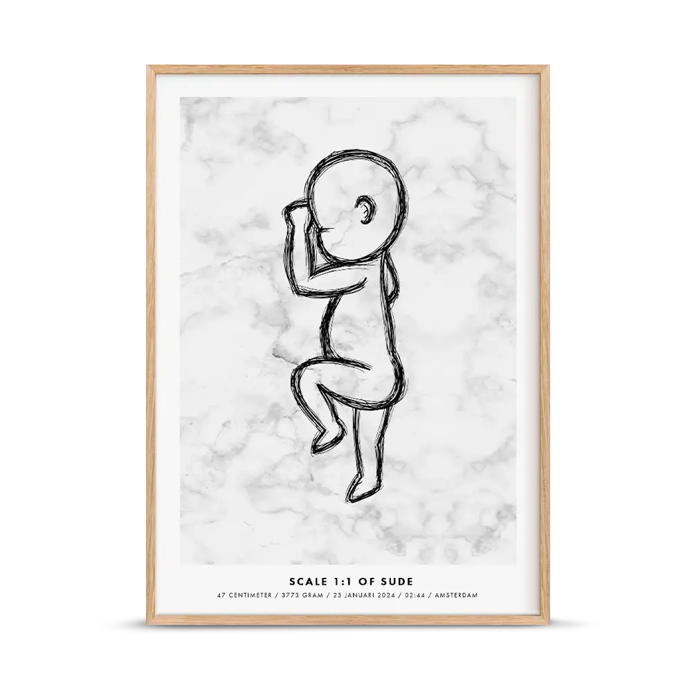 Birth poster marble Birth poster marble