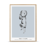 Birth poster aquarel blue