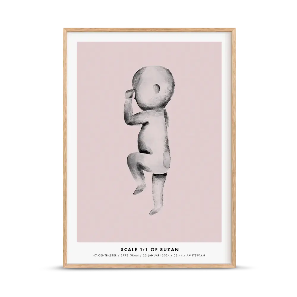 Birth poster aquarel pink Birth poster aquarel pink